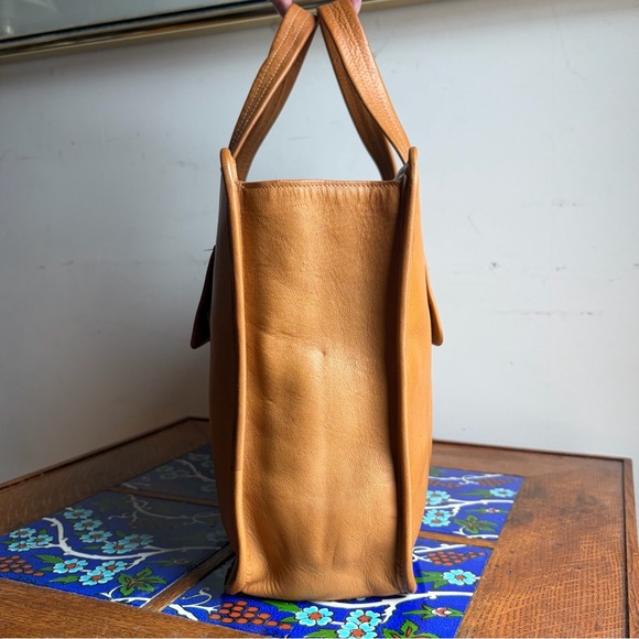 *RARE* Bonnie Cashin Coach Oversized Patch Pocket Saddle Leather Tote VTG 1960s - Picture 5 of 16